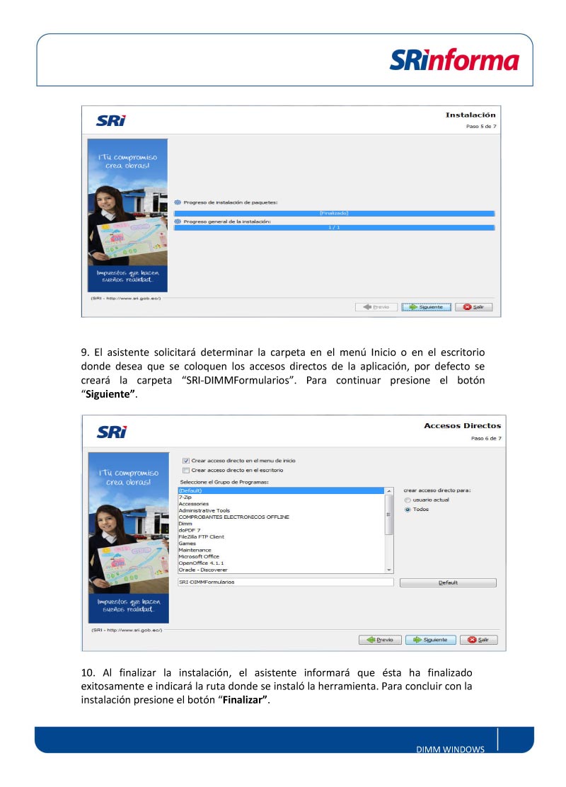 Manual de Instalacion SRI DIMM Formularios Windows 6