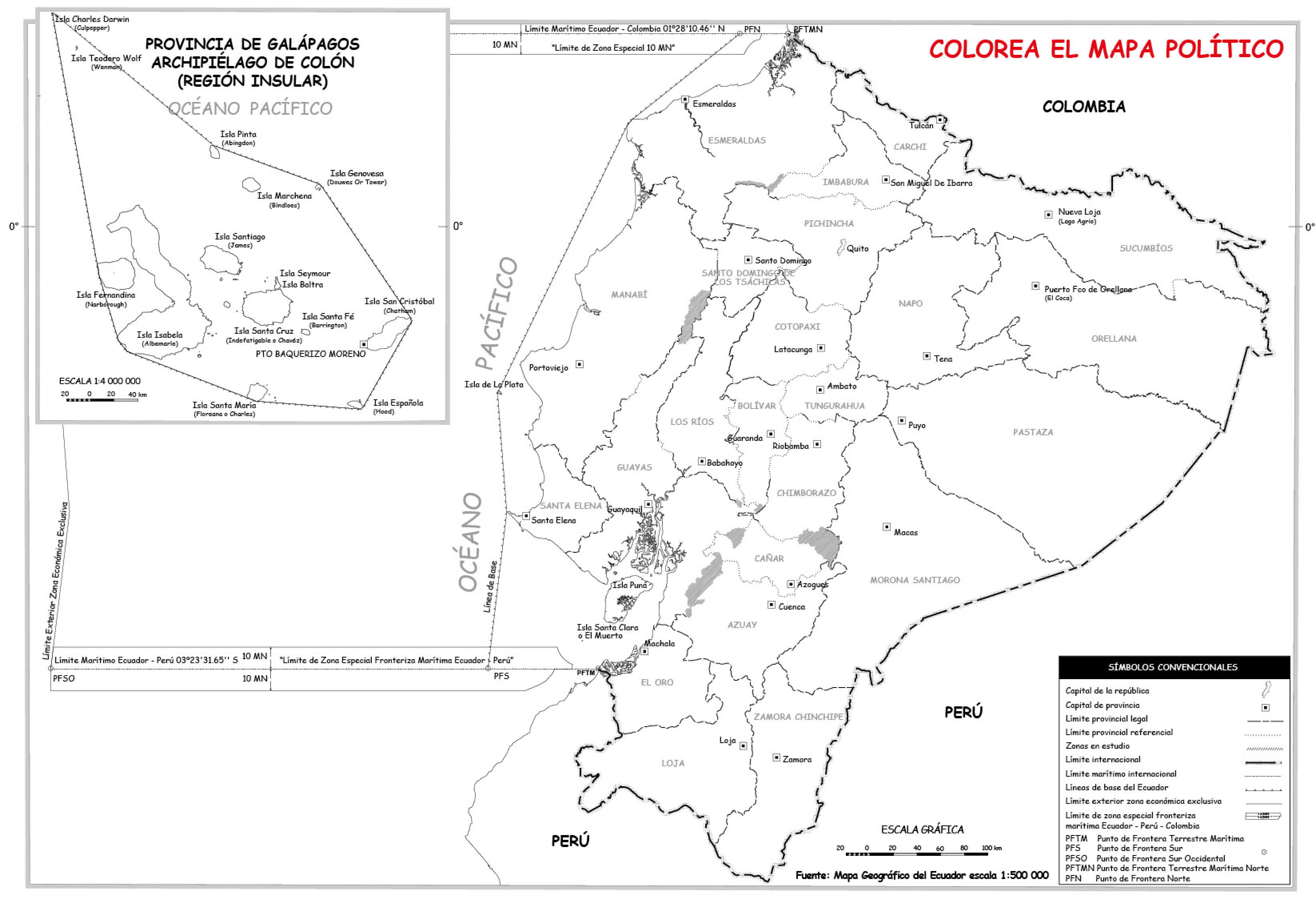 mapa politico provincias ecuador 2