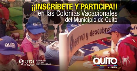 Inscripciones Cursos Vacacionales Municipio de Quito
